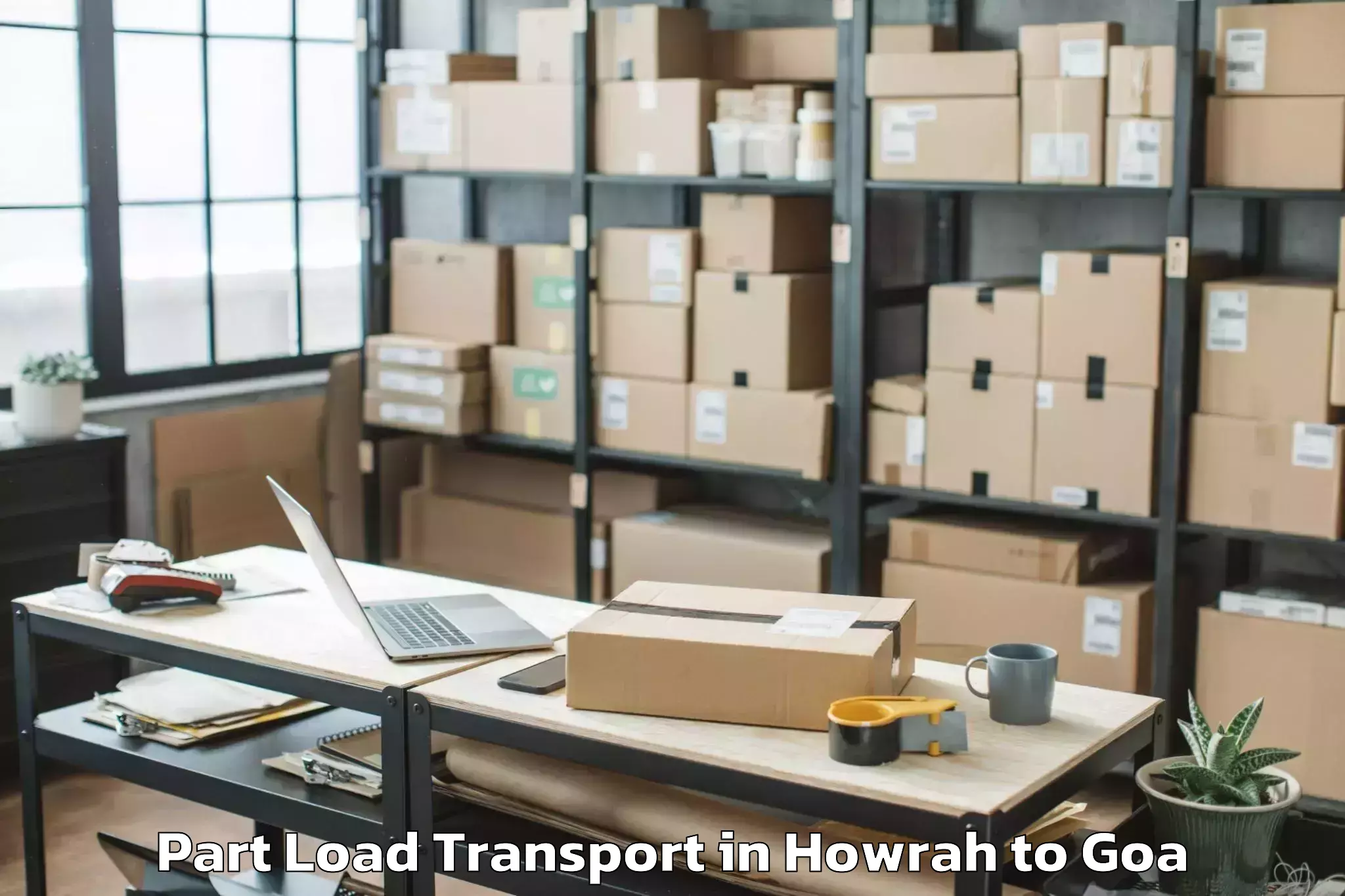 Affordable Howrah to Morjim Part Load Transport